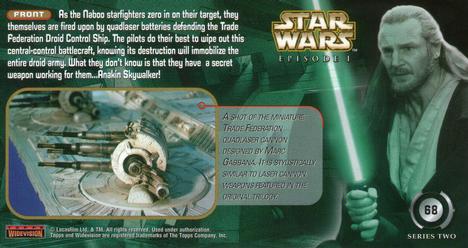 1999 Topps Widevision Star Wars: Episode I Series 2 #68 Blast Of The Quadlaser Cannons Back