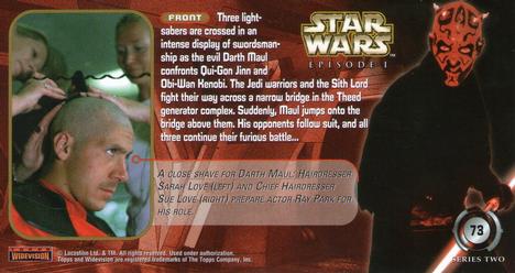 1999 Topps Widevision Star Wars: Episode I Series 2 #73 The Menace Of Maul Back