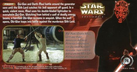 1999 Topps Widevision Star Wars: Episode I Series 2 #76 Battle to the Death Back