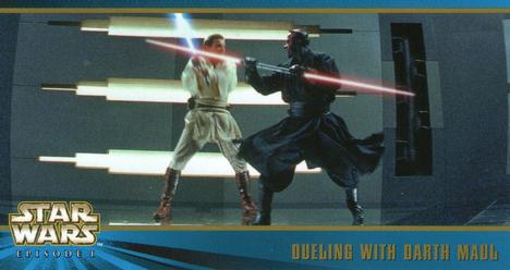 1999 Topps Widevision Star Wars: Episode I Series 2 #77 Dueling With Darth Maul Front