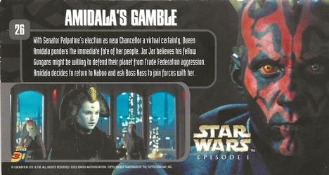 2000 Topps 3Di Star Wars: Episode I #26 Amidala's Gamble Back
