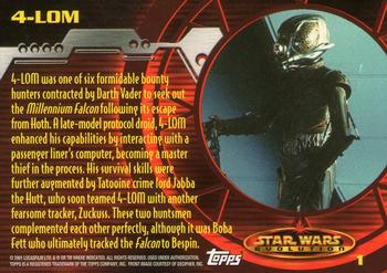 2001 Topps Star Wars Evolution #1 4-LOM Back