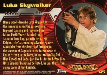 2001 Topps Star Wars Evolution #45 Luke Skywalker Back