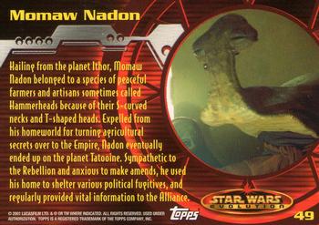 2001 Topps Star Wars Evolution #49 Momaw Nadon Back