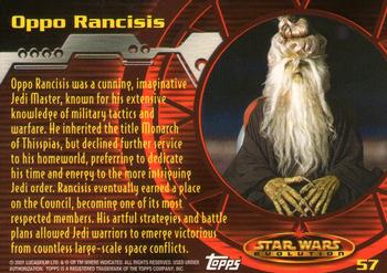 2001 Topps Star Wars Evolution #57 Oppo Rancisis Back