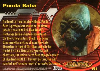 2001 Topps Star Wars Evolution #61 Ponda Baba Back