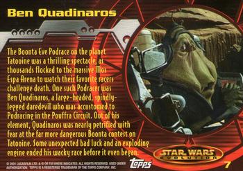 2001 Topps Star Wars Evolution #7 Ben Quadinaros Back