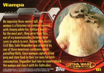 2001 Topps Star Wars Evolution #81 Wampa Back