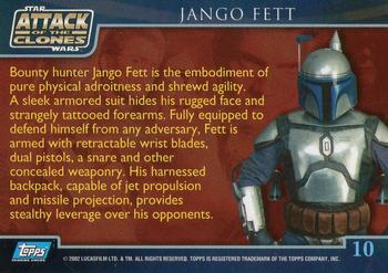 2002 Topps Star Wars: Attack of the Clones #10 Jango Fett Back