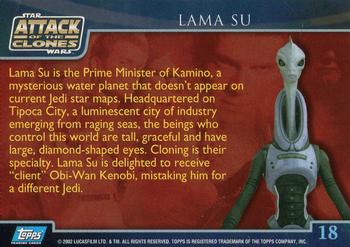 2002 Topps Star Wars: Attack of the Clones #18 Lama Su Back