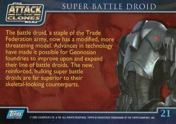 2002 Topps Star Wars: Attack of the Clones #21 Super Battle Droid Back