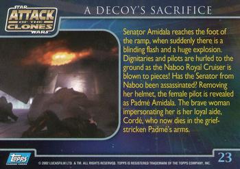 2002 Topps Star Wars: Attack of the Clones #23 A Decoy's Sacrifice Back