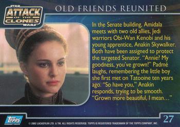 2002 Topps Star Wars: Attack of the Clones #27 Old Friends Reunited Back