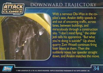 2002 Topps Star Wars: Attack of the Clones #34 Downward Trajectory Back
