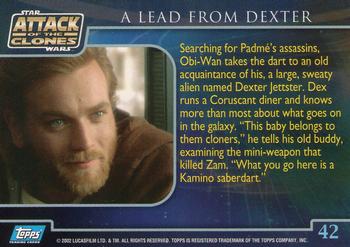 2002 Topps Star Wars: Attack of the Clones #42 A Lead From Dexter Back