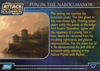 2002 Topps Star Wars: Attack of the Clones #57 Fun In The Naboo Manor Back