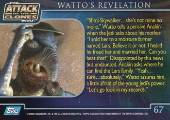 2002 Topps Star Wars: Attack of the Clones #67 Watto's Revelation Back