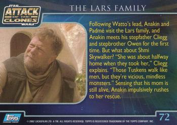 2002 Topps Star Wars: Attack of the Clones #72 The Lars Family Back