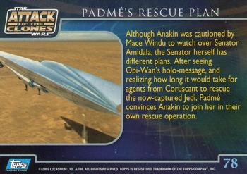 2002 Topps Star Wars: Attack of the Clones #78 Padme's Rescue Plan Back