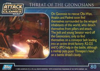 2002 Topps Star Wars: Attack of the Clones #80 Threat Of The Geonosians Back