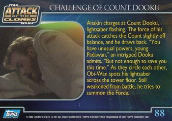 2002 Topps Star Wars: Attack of the Clones #88 Challenger Of Count Dooku Back