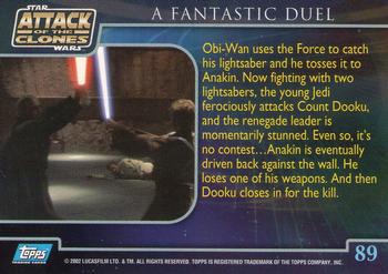 2002 Topps Star Wars: Attack of the Clones #89 A Fantastic Duel Back