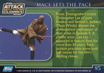 2002 Topps Star Wars: Attack of the Clones #95 Mace Sets The Pace Back