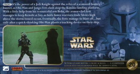 2002 Topps Star Wars: Attack of the Clones Widevision #20 The Kamino Landing Pad Battle Back
