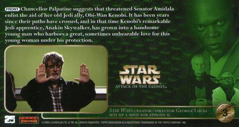 2002 Topps Star Wars: Attack of the Clones Widevision #3 The Senator's Anxious Protector Back