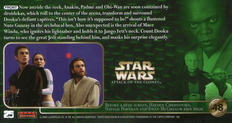 2002 Topps Star Wars: Attack of the Clones Widevision #48 Droids On All Sides Back