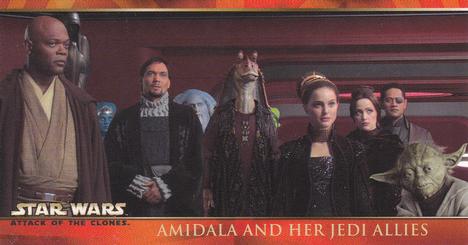 2002 Topps Star Wars: Attack of the Clones Widevision #2 Amidala And Her Jedi Allies Front