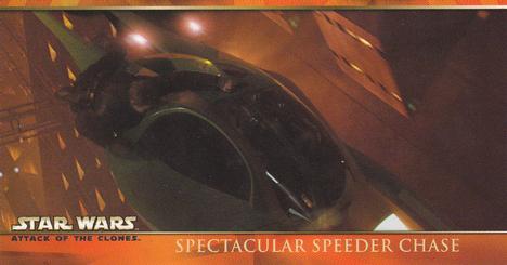 2002 Topps Star Wars: Attack of the Clones Widevision #7 Spectacular Speeder Chase Front