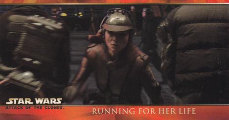2002 Topps Star Wars: Attack of the Clones Widevision #8 Running For Her Life Front