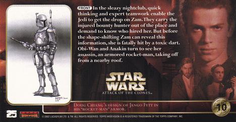 2002 Topps Star Wars: Attack of the Clones Widevision #10 The Mysterious Assassin Back