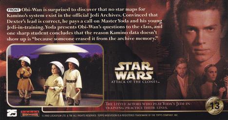 2002 Topps Star Wars: Attack of the Clones Widevision #13 Yoda's Students Light The Way Back
