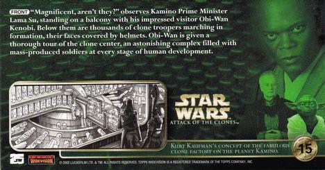 2002 Topps Star Wars: Attack of the Clones Widevision #15 Kamino's Amazing Clone Factory Back