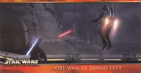 2002 Topps Star Wars: Attack of the Clones Widevision #19 Obi-Wan vs. Jango Fett Front