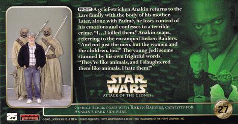 2002 Topps Star Wars: Attack of the Clones Widevision #27 Possessed By The Dark Side Back