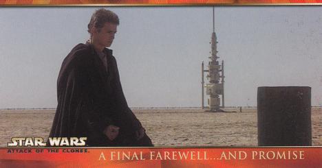 2002 Topps Star Wars: Attack of the Clones Widevision #28 A Final Farewell...And Promise Front