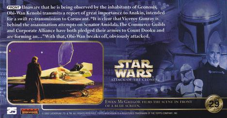 2002 Topps Star Wars: Attack of the Clones Widevision #29 Obi-Wan's Desperate Message Back