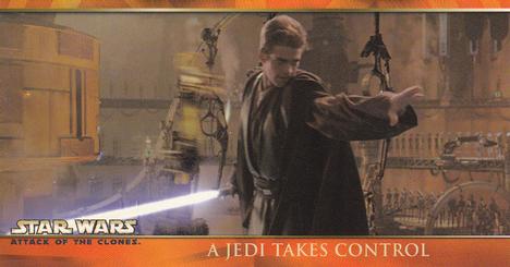 2002 Topps Star Wars: Attack of the Clones Widevision #32 A Jedi Takes Control Front