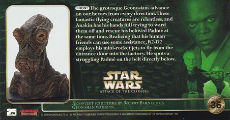 2002 Topps Star Wars: Attack of the Clones Widevision #36 Challenge Of The Geonosians Back