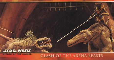 2002 Topps Star Wars: Attack of the Clones Widevision #47 Clash Of The Arena Beasts Front