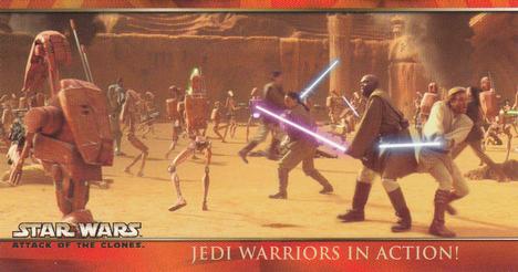 2002 Topps Star Wars: Attack of the Clones Widevision #50 Jedi Warriors In Action! Front