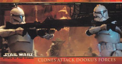 2002 Topps Star Wars: Attack of the Clones Widevision #58 Clones Attack Dooku's Forces Front