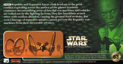 2002 Topps Star Wars: Attack of the Clones Widevision #63 Juggernaut Of Justice Back