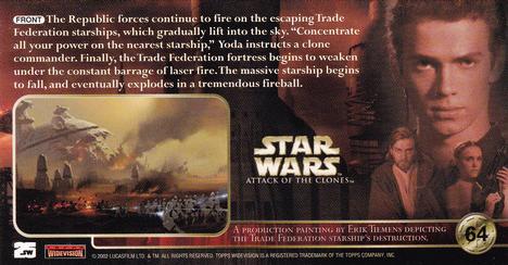 2002 Topps Star Wars: Attack of the Clones Widevision #64 Geonosian Fortress Under Siege Back
