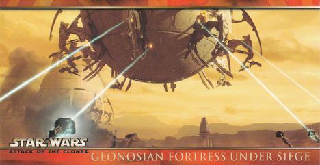 2002 Topps Star Wars: Attack of the Clones Widevision #64 Geonosian Fortress Under Siege Front