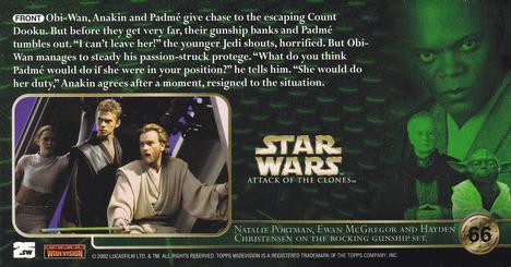 2002 Topps Star Wars: Attack of the Clones Widevision #66 On The Trail Of Count Dooku Back