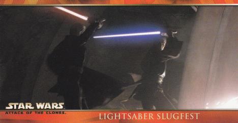 2002 Topps Star Wars: Attack of the Clones Widevision #69 Lightsaber Slugfest Front